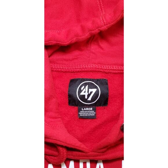 '47Tampa Bay Buccaneers Sz L Mens Red NFL Football Logo Sweatshirt Hoodie C14-25 - Picture 5 of 8